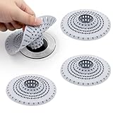 4 Stück Abflusssieb,Silikon Haarsieb Dusche mit Saugnapf, Haarfänger Dusche...