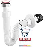 MYLAVABO Siphon Ablaufschlauch 1 1/4' Sifon für Waschbecken, flexibel...