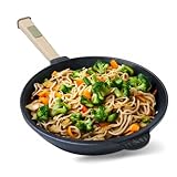 Gusseisen Wok Pfanne 26 cm BRIZOLL Wokpfanne 2,8 L für Gasgrill, Herd, Ofen,...