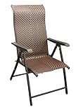DEGAMO Klappsessel Gartensessel Antibes Hochlehner, Metall und Polyrattan braun,...