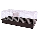 Kaninchen- und Meerschweinchenheim Nagerkäfig SAMMY 120 Silber-Schwarz