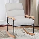 Mingone Holz-Schaukelstuhl mit gepolstert Relax Stuhl Sessel Stuhl...