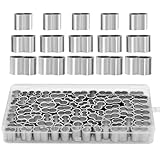 TETEWEVER 90 Stück Profi Seilklemme, Pressklemmen 6mm, 8mm, 9.2mm Aluminium...