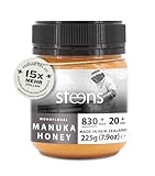 Steens Manuka Honey MGO 830+ - 225 g rein roher 100% zertifizierter UMF 20+...