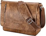 VX VONXURY Umhängetasche Herren und Damen, Vegan Leder 14 Zoll Laptoptasche...