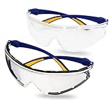 S&R Schutzbrillen Set, 2 bequeme Sicherheitsbrillen, COMFORT-Line, kratzfestes...