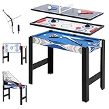 SPORTNOW Multigame Spieltisch 5 in 1 inklusive Billard, Tischtennis, Hockey,...