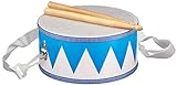 Goki 61898 Trommel aus Holz, blau/weiß