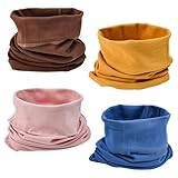 JNEYVIC 4 Stück Loop Schal Hals Loop Baumwolle Schlauchschal Halstuch 4 Farben...