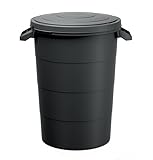 Spetebo Regenwasser Tank 80 Liter mit Deckel - anthrazit - Universal Kunststoff...