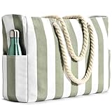 oscaurt Strandtasche, Badetasche Wasserdicht Streifen Strandtasche mit...