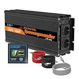 EDECOA Spannungswandler 3500w Reiner Sinus Wechselrichter 12v 230v mit 2X USB...