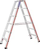 Hymer Stufenstehleiter 2x6 Sprossen (beidseitig begehbar, verstärkte Stufen,...