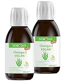NORSAN Premium Omega 3 Vegan hochdosiert 2er Pack (2x 100ml) / 2000mg ,...