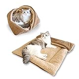 TUAKIMCE Katzenbett 2 in 1 Plüsch Weich Runden Schlafen Katzensofa Flauschige...