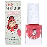 Miss Nella SUGAR HUGS abziehbarer Nagellack speziell für Kinder, rosa Glitzer,...