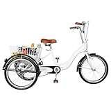 LENJKYYO 20 Zoll Dreirad für Erwachsene mit Korb 3 Rad Lastenfahrrad...