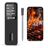 BFOUR Fleischthermometer Kabellos Grillthermometer Bluetooth mit App,IP67...