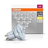 Osram Base PAR16 LED-Reflektorlampe mit GU10-Sockel, 4.3 W, Warmweiß, 10 Stück...