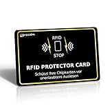 praxxim RFID Blocker Karte in schwarz/Gold – Störsender bietet RFID Schutz...