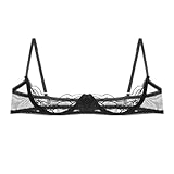 QIRUIRED Klassischer BH Damen 1/4-Körbchen Spitze Ungepolstert Bügel-BH mit...