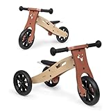 Hauck First Ride Eco, Fuchs - 2 in 1 Holz Dreirad Rutscher & Zweirad Laufrad mit...