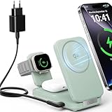 INIU 3 in 1 Kabellose Ladestation Mintgrün, Qi2-zertifiziert 15W Kompaktes...