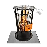 Lemodo Feuerkorb mit Grillgitter – Robuste Feuerstelle für Garten & Terrasse,...
