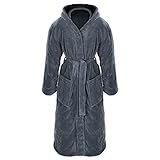 Gräfenstayn® Damen & Herren Kuschelfleece Bademantel mit Kapuze Größe S-XXXL...