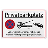 Parken Verboten Schild,30x20cm Warnschild Aluminium, inkl. 4 Bohrlöcher...