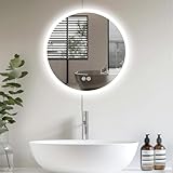 AllRight LED Spiegel Bad mit Beleuchtung 50cm Rund - Dimmbar mit 3 Lichtfarben...