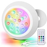 LyLmLe Magnetische LED Poollicht für Aufstellpools,15cm RGBW Unterwasser LED...