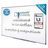 MOB Magnetisches Whiteboard 110x80cm mit Alurahmen und abnehmbare Stiftablage...