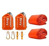 2 Stück Notfall Schlafsack, leichte, wasserdichte Überlebensschlafsäcke,...