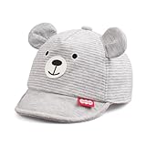 Pesaat Baby Jungen Baseball Cap 3-18Monate Grau, Anpassbare Schirmmütze mit...