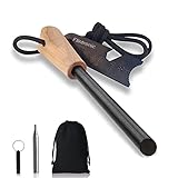 flintronic Feuerstahl mit Handmade Griff, Feuerstein Survival Set, Wasserfester...