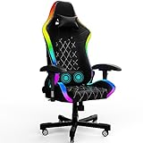 Homall Gaming Stuhl mit LED, 150 kg Belastbarkeit, Ergonomischer Bürostuhl RGB...