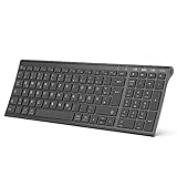 iClever BK10 Bluetooth Tastatur, kabellose wiederaufladbare Tastatur mit 3...