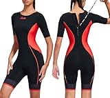 Santic Damen Triathlonanzug Gepolstert Triathlon Einteiler Kuzarm Anzug Pro...