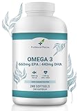 Omega 3 2000 mg | 240 Kapseln | Hohe Konzentration von 660 mg EPA und 440 mg...