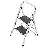 Hailo K70 StandardLine Alu-Klapptritt-Leiter - 2 große Stahl-Stufen mit...
