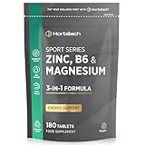 Zink Magnesium B6 Komplex | 6 Monate Vorrat - 180 Vegan Tabletten | Premium...