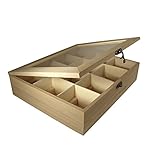 RAYHER HOBBY 6241500 DIY Tee-Box aus Holz, 12 Fächer, Aufbewahrung von...