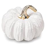 Quancru 20cm Gefälschte Kürbis Dekorationen Keramik Figuren Weiß...