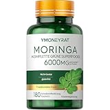 Bio Moringa Kapseln Hochdosiert - 6000 mg Tagesdosis, 6 Monate Nutzung, Moringa...