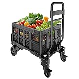 2-In-1 Sackkarre Klappbar und Transportwagen,Sackkarre mit Verstellbarer Griff,...