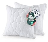 Utopia Bedding Kopfkissen 80x80 cm (2er Set), Gestepptes Kissen für Bett und...