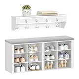 Hzuaneri Garderobe mit Sitzbank, Schuhbank mit Sitzfläche, Eingangsbank 30 x...