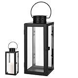 elthmpr Laternen für Draußen - Gartenlaterne Schwarz Metall Outdoor,...