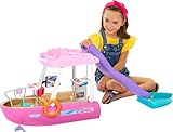 Barbie Traumboot Spielset, Rutsche und Schwimmzeug, 20+ Barbie-Zubehörteile,...